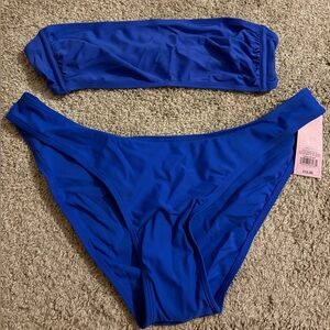Blue bandeau bikini XL